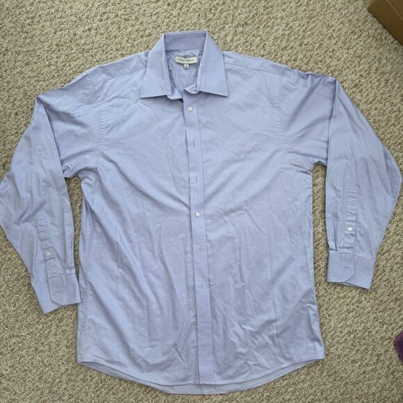 Joseph‎ Abboud Button Front Shirt Mens 16 34/35 Non Iron Lavender - Picture 1 of 7